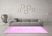 Machine Washable Solid Pink Modern Rug in a Living Room, wshcon595pnk