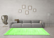 Machine Washable Solid Green Modern Area Rugs in a Living Room,, wshcon595grn