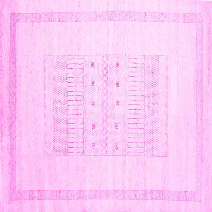 Square Machine Washable Solid Pink Modern Rug, wshcon595pnk