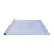 Sideview of Machine Washable Solid Blue Modern Rug, wshcon595blu