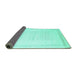 Sideview of Solid Turquoise Modern Rug, con595turq