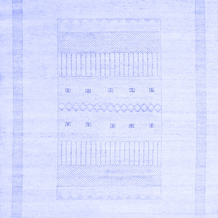 Machine Washable Solid Blue Modern Rug, wshcon595blu