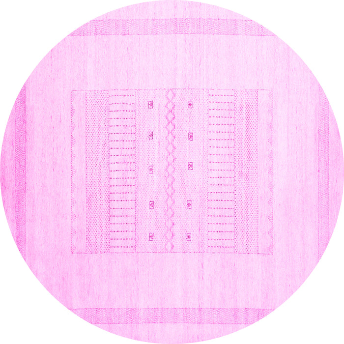 Round Solid Pink Modern Rug, con595pnk