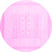 Round Solid Pink Modern Rug, con595pnk