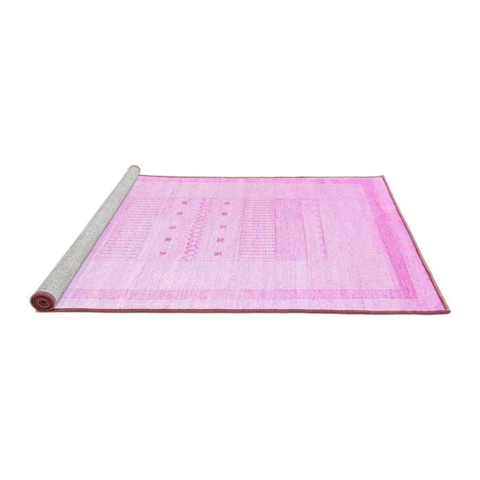 Sideview of Machine Washable Solid Pink Modern Rug, wshcon595pnk