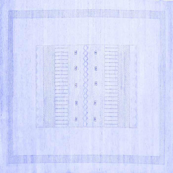 Square Machine Washable Solid Blue Modern Rug, wshcon595blu