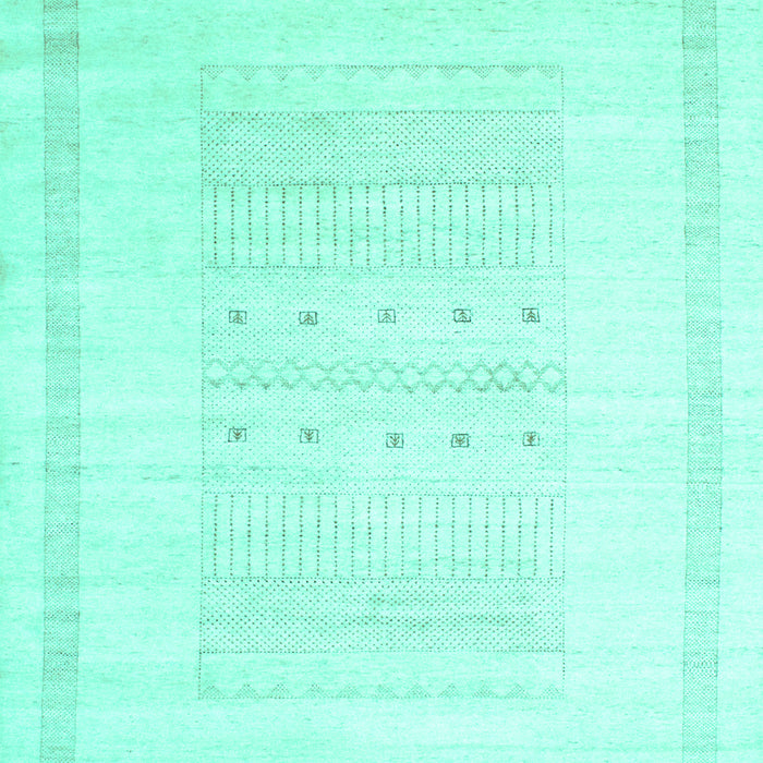 Machine Washable Solid Turquoise Modern Area Rugs, wshcon595turq