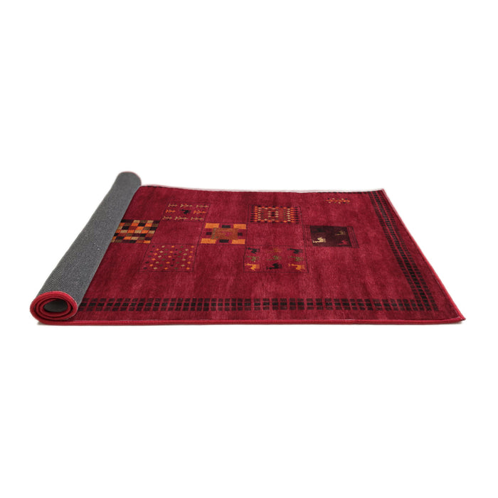 Thickness of Contemporary Saffron Red Modern Rug, con596