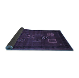 Sideview of Abstract Blue Contemporary Rug, con596blu