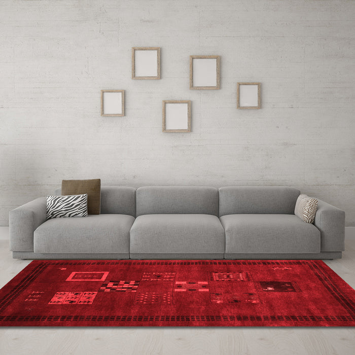 Contemporary Red Washable Rugs
