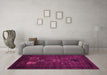 Machine Washable Abstract Purple Contemporary Area Rugs in a Living Room, wshcon596pur