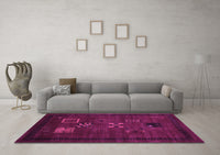 Machine Washable Abstract Purple Contemporary Rug, wshcon596pur