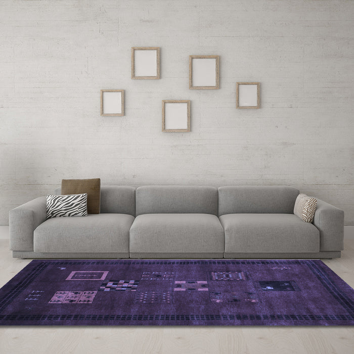 Machine Washable Abstract Blue Contemporary Rug in a Living Room, wshcon596blu