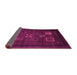 Sideview of Abstract Purple Contemporary Rug, con596pur