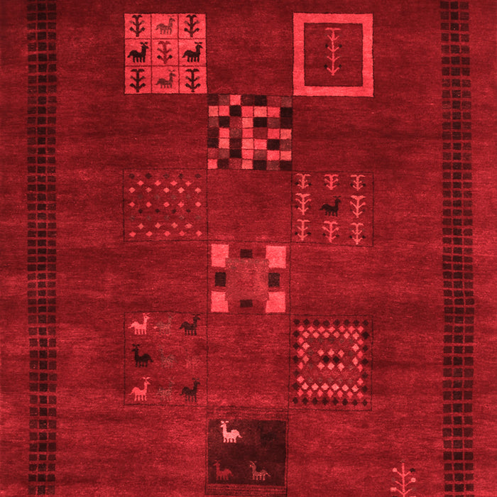 Abstract Red Contemporary Area Rugs