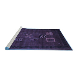 Sideview of Machine Washable Abstract Blue Contemporary Rug, wshcon596blu
