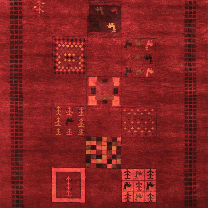 Abstract Orange Contemporary Rug, con596org