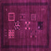 Square Machine Washable Abstract Purple Contemporary Area Rugs, wshcon596pur