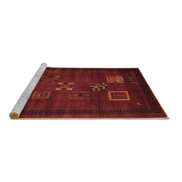 Sideview of Machine Washable Abstract Brown Contemporary Rug, wshcon596brn