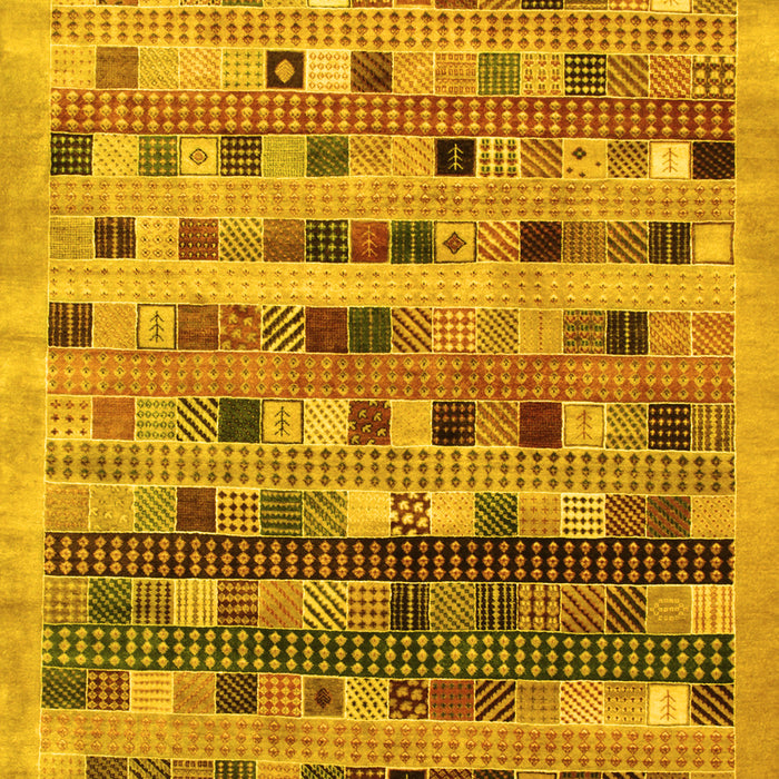 Machine Washable Abstract Yellow Contemporary Rug, wshcon597yw