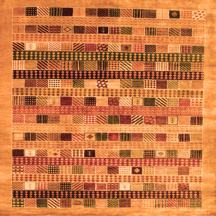 Serging Thickness of Abstract Orange Contemporary Rug, con597org