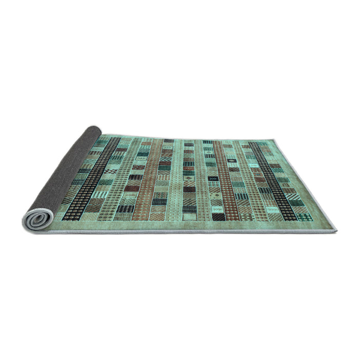 Sideview of Abstract Light Blue Contemporary Rug, con597lblu
