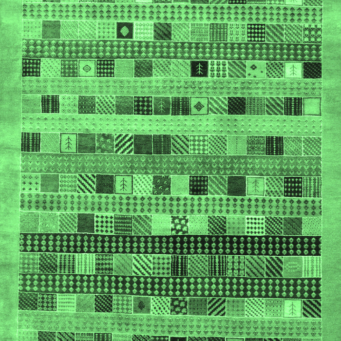 Machine Washable Abstract Emerald Green Contemporary Area Rugs, wshcon597emgrn
