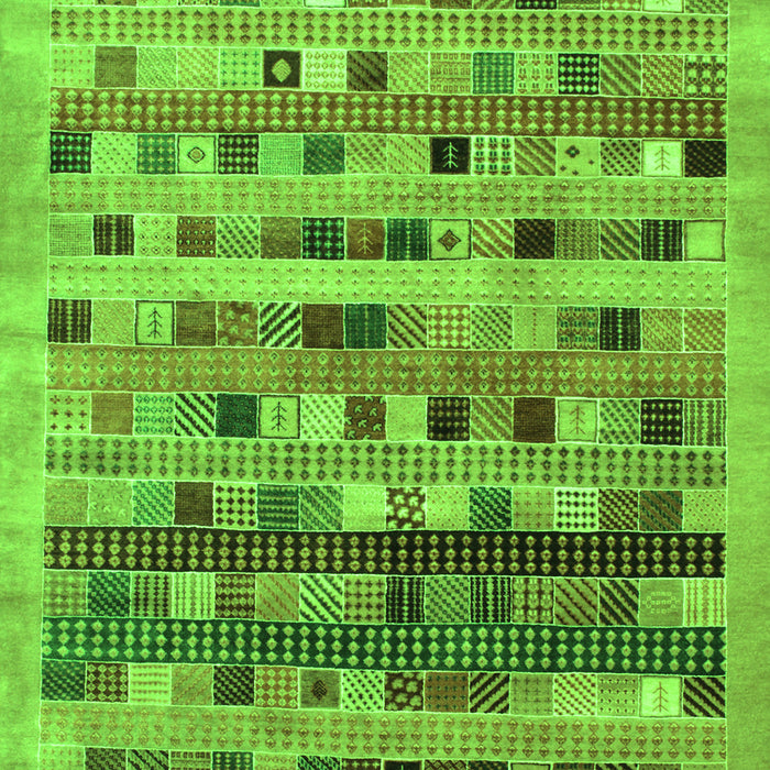 Serging Thickness of Machine Washable Abstract Green Contemporary Area Rugs, wshcon597grn