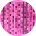 Round Abstract Pink Contemporary Rug, con597pnk