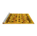 Sideview of Machine Washable Abstract Yellow Contemporary Rug, wshcon597yw