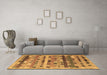 Machine Washable Abstract Brown Contemporary Rug in a Living Room,, wshcon597brn