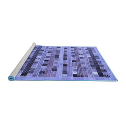 Sideview of Machine Washable Abstract Blue Contemporary Rug, wshcon597blu