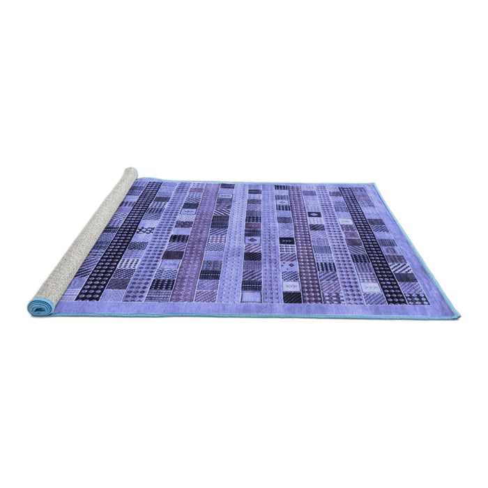 Sideview of Machine Washable Abstract Blue Contemporary Rug, wshcon597blu