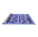 Sideview of Machine Washable Abstract Blue Contemporary Rug, wshcon597blu