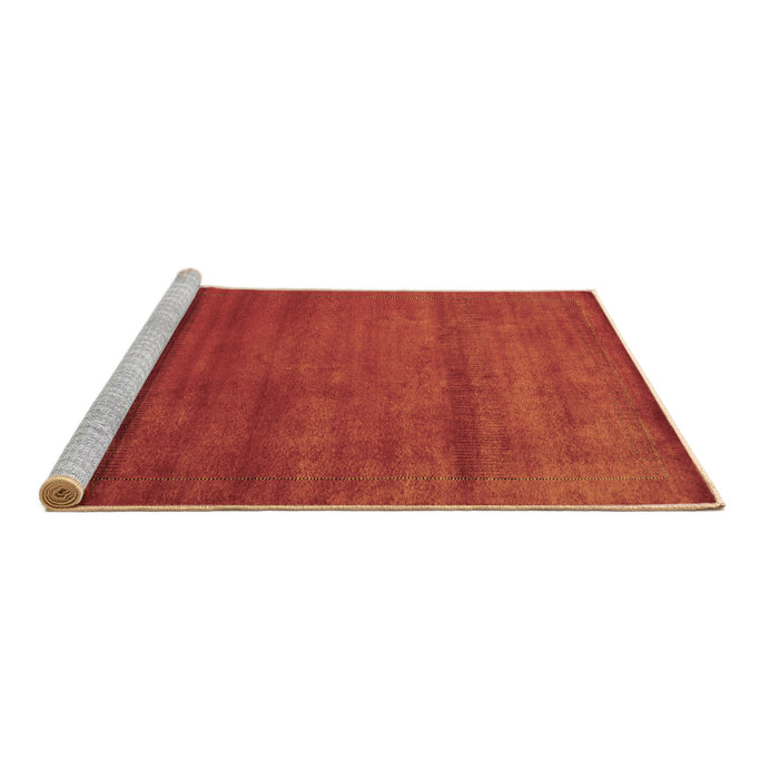 Sideview of Machine Washable Abstract Brown Contemporary Rug, wshcon598brn