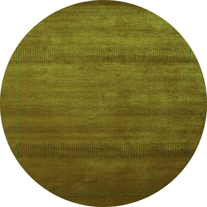 Square Abstract Green Contemporary Rug, con598grn