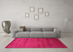 Machine Washable Abstract Pink Contemporary Rug in a Living Room, wshcon598pnk