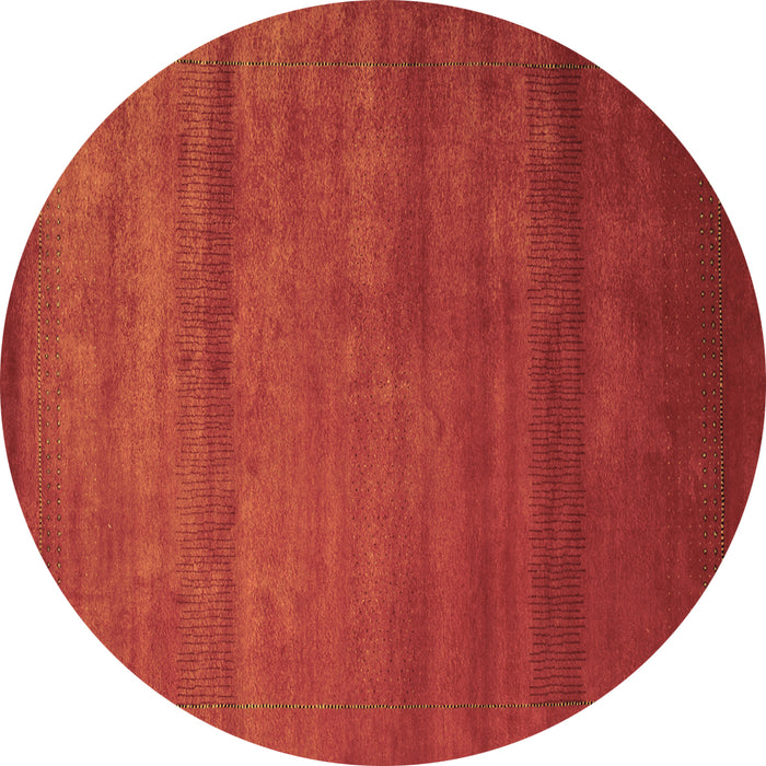 Round Abstract Brown Contemporary Rug, con598brn