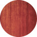 Round Abstract Brown Contemporary Rug, con598brn