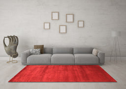 Machine Washable Abstract Orange Contemporary Area Rugs in a Living Room, wshcon598org