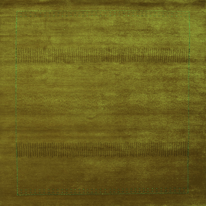 Serging Thickness of Abstract Green Contemporary Rug, con598grn