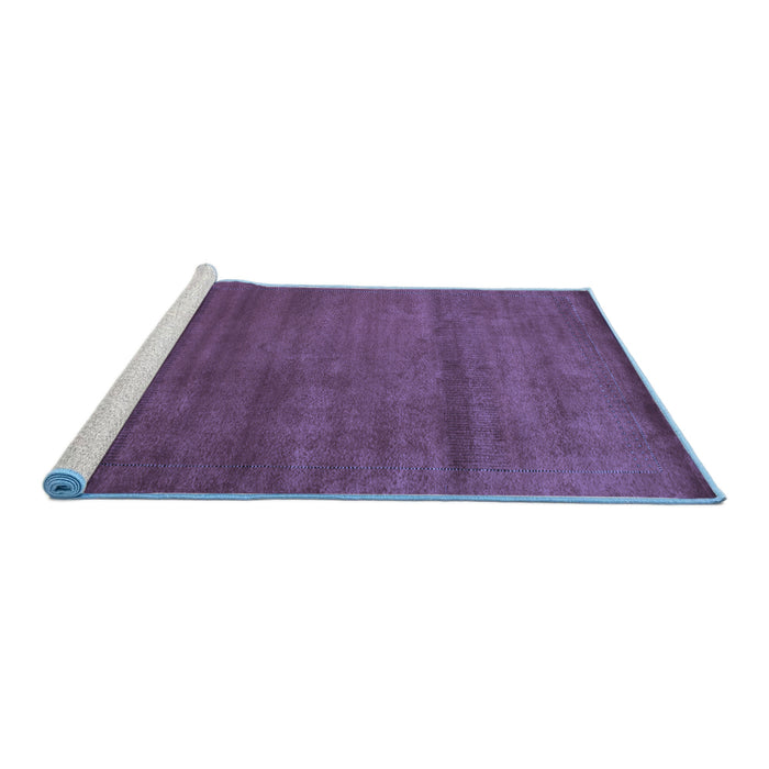 Sideview of Machine Washable Abstract Blue Contemporary Rug, wshcon598blu