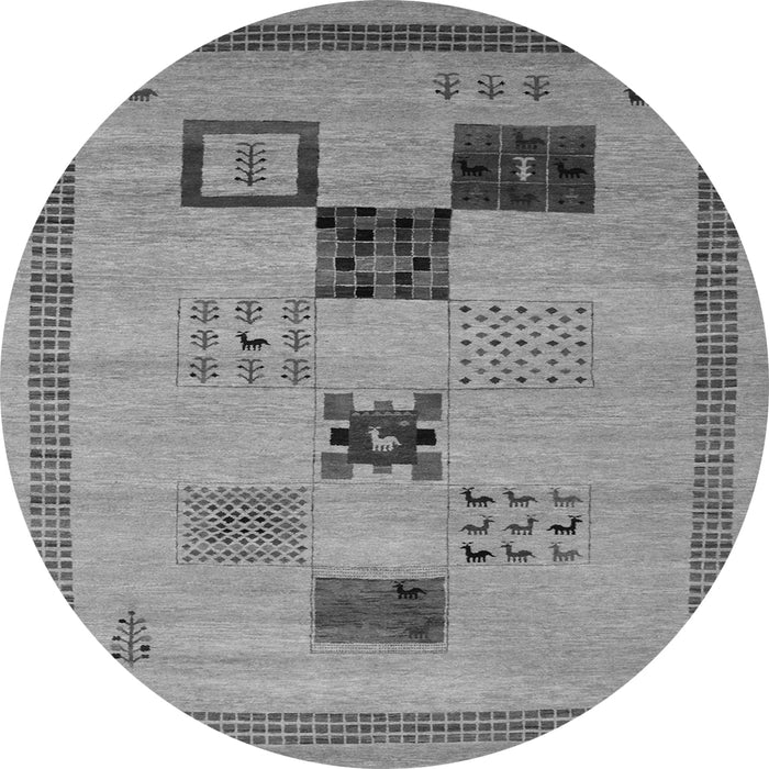 Square Abstract Gray Contemporary Rug, con599gry