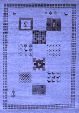 Abstract Blue Contemporary Rug, con599blu