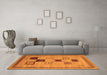 Machine Washable Abstract Orange Contemporary Area Rugs in a Living Room, wshcon599org