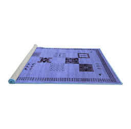Sideview of Machine Washable Abstract Blue Contemporary Rug, wshcon599blu