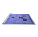 Sideview of Machine Washable Abstract Blue Contemporary Rug, wshcon599blu