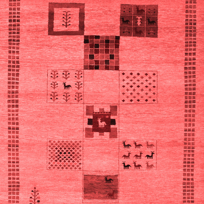 Abstract Red Contemporary Area Rugs