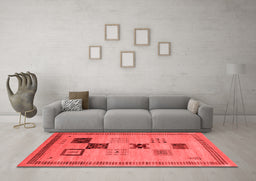 Contemporary Red Washable Rugs