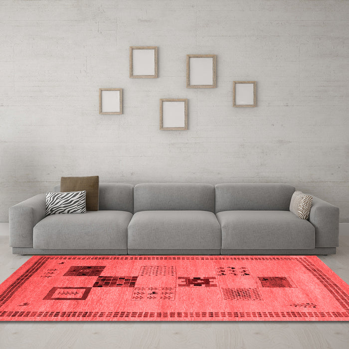 Contemporary Red Washable Rugs